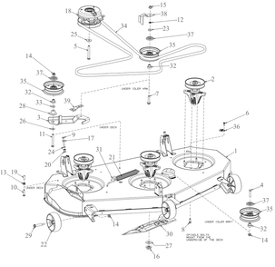 Deck Diagram and Parts List for ZTS2-50KH (17ASGGY2A10)(2022) Cub Cadet Lawn Tractor